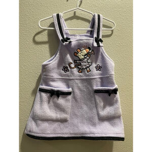 Vintage Maisy Mouse lavendar overall dress fleece 18m